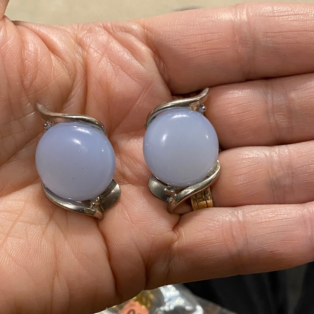Elegant Silver and Blue Earrings